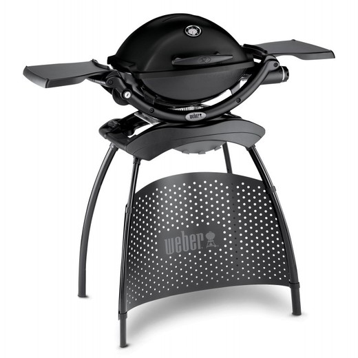 Barbacoa Weber de gas q 1200 Negra con Estante