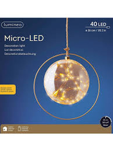 Bola LED dia color amber/classic 26 cm - 40l blanca calida