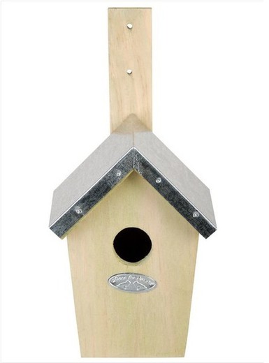 Caseta de madera para pájaros 14,5x11,5x30 cm