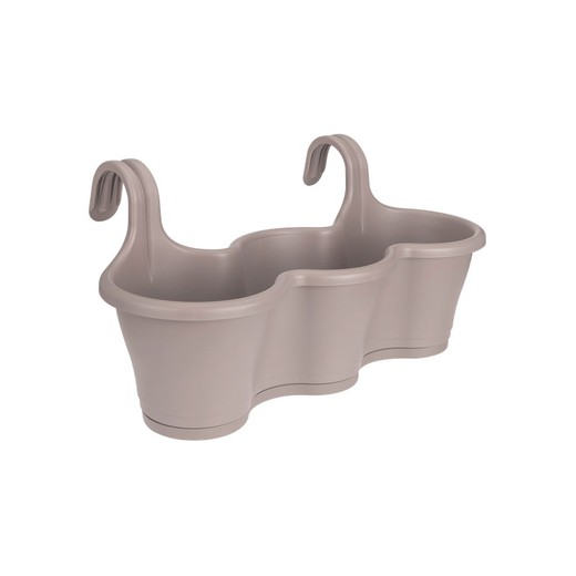 Maceta Corsica easy hanger trio para balcón color taupe Elho®