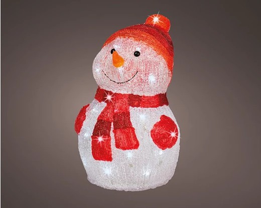 Figura LED en forma de muñeco de nieve l25.00-w25.00-h35.00cm-40l color assorted/blanca fria