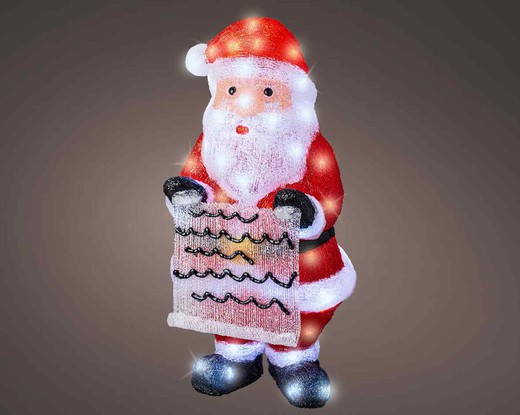 Figura LED en forma de papá noel l29.50-w33.00-h60.00cm-90l color blanca fria