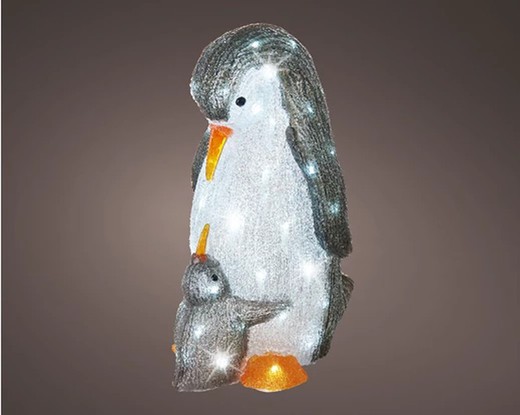 Figura LED en forma de pingüino l31.00-w25.00-h47.00cm-60l color assorted/blanca fria