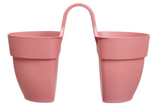 Jardinera campana flower twin 21cm color rosa Elho®