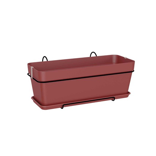 Kit Balcon Jardinera Capri Ra 50Cm V2 Rojo Oscuro