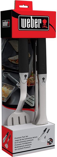 Kit utensilios Weber premium 2 piezas pinza y espátula