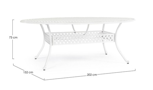 Mesa de jardín Ivreda Oval blanco