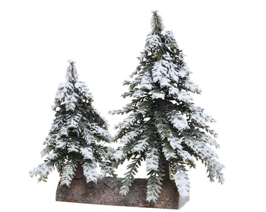 Mini arbol cubierto de nieve interior L27.00-W14.00-H27.00cm color Green