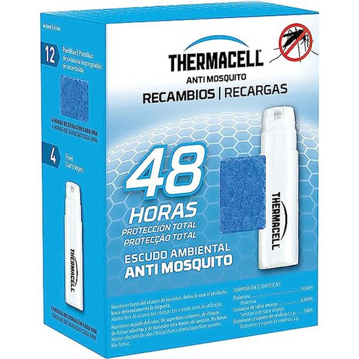 ThermaCELL®  Pack de 3 unidades. Recambio Anti Mosquitos, 12 horas de Protección, 3 Pastillas