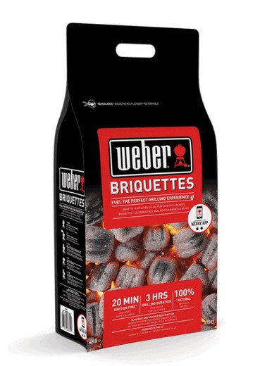 Saco 4 kg briquetas carbon Weber