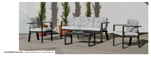 Set de muebles para jardín de aluminio con cojínes