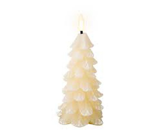 Vela LED en forma de árbol dia8.00-H16.50cm-1L color cream/warm white