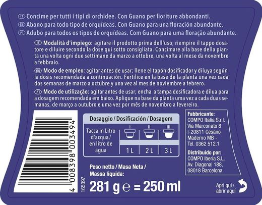 Abono líquido orquidea 250ml Compo®