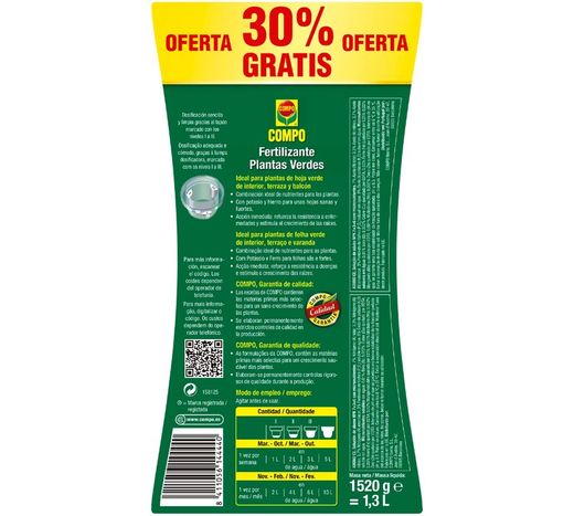 Abono líquido plantas verdes 1300ml Compo®