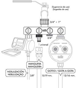 Adaptador para grifo con 4 salidas Aqua Control