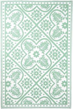 Alfombra de jardín exterior rectangular de color verde