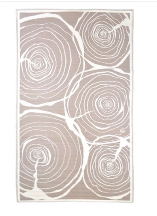 Alfombra de jardín p.e. exterior rectangular de color marrón 150,7 x 240,0