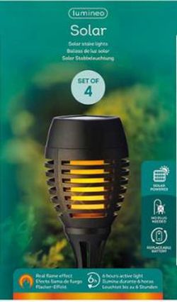 Antorcha solar efecto de llama 27cm Lumineo