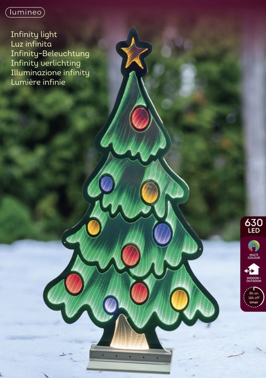 Arbol de luces LED infinitas 120x64 cm