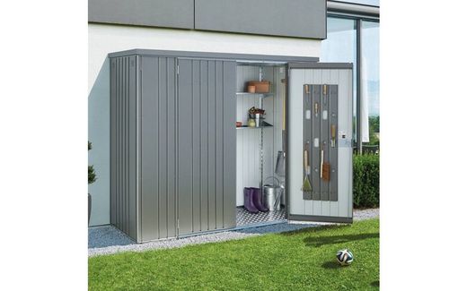 Armario jardín 150 gris cuarzo metálico Biohort®