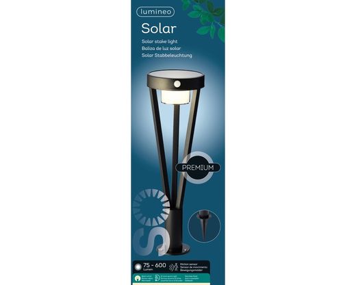 Baliza con luz solar para exterior 50cm
