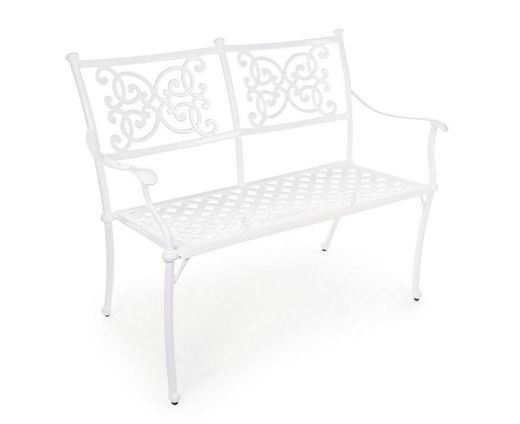 Banco aluminio giglio blanco  110 x 59 x  85h cm Bizzotto