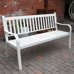 Banco Nottingham para jardín de aluminio Gris claro
