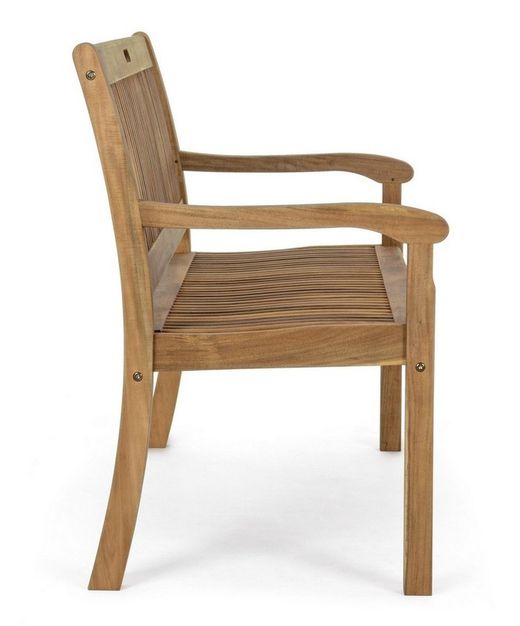 BANCO DE JARDIN DE ACACIA  NOEMI CON BRAZOS 120 CM