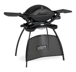 Pack Barbacoa de gas q 2200 s con mesa/ soporte + funda vinilo + pinzas premium