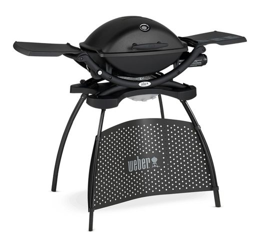 Pack Barbacoa de gas q 2200 s con mesa/ soporte + funda vinilo + pinzas premium