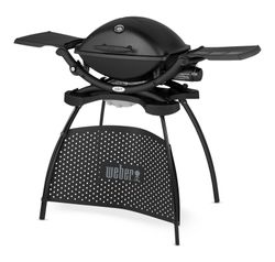 Pack Barbacoa de gas q 2200 s con mesa/ soporte + funda vinilo + pinzas premium