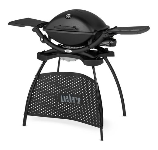 Pack Barbacoa de gas q 2200 s con mesa/ soporte + funda vinilo + pinzas premium