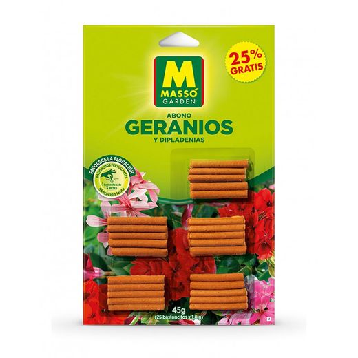 Bastoncitos fertilizantes geranios y dipladenias Masso Garden