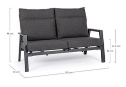 Sofá 2 Plazas Kledi Antracita JX55