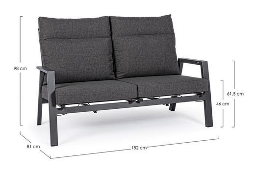 Sofá 2 Plazas Kledi Antracita JX55