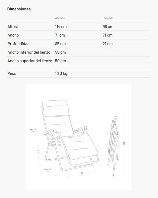 Butaca Relax acolchada gravedad cero y accesorios Evolution - BeComfort® - Gris Ash Grey