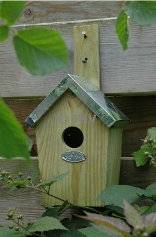 Caseta de madera para pájaros 14,5x11,5x30 cm