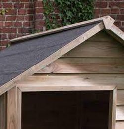 Caseta de perro Willow 60/80X79/90XH82 Forest Style, con techo asfáltico abatible en los 2 lados