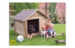 Caseta de perro Willow 60/80X79/90XH82 Forest Style, con techo asfáltico abatible en los 2 lados