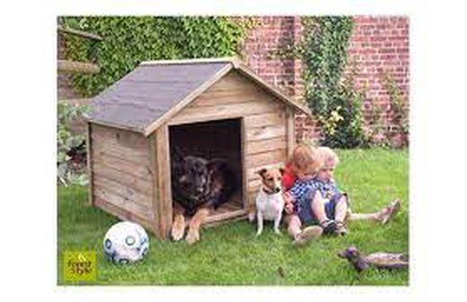 Caseta de perro Willow 60/80X79/90XH82 Forest Style, con techo asfáltico abatible en los 2 lados