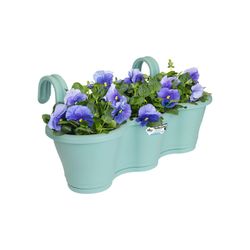 Maceta Corsica easy hanger trio para balcón color menta Elho®