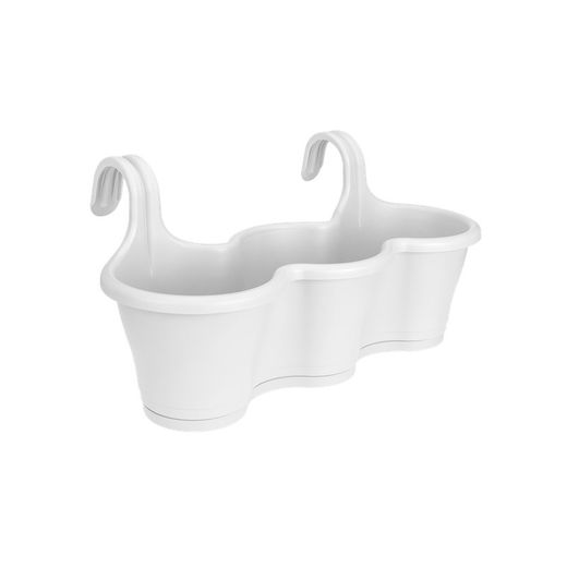 Maceta Corsica easy hanger trio para balcón color blanco Elho®