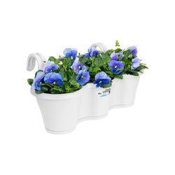 Maceta Corsica easy hanger trio para balcón color blanco Elho®