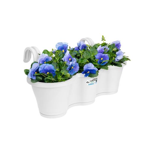 Maceta Corsica easy hanger trio para balcón color blanco Elho®