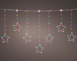 Cortina De Luces LED En Forma De Estrellas Micro Exterior 120-W120-H60CM Multicolor Suave