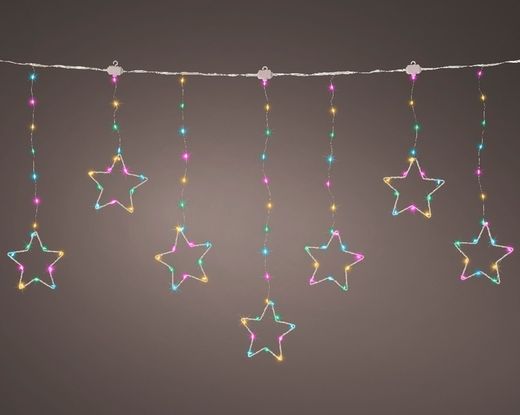 Cortina De Luces LED En Forma De Estrellas Micro Exterior 120-W120-H60CM Multicolor Suave