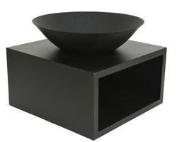 Cuenco de fuego cuadrado con recipiente negro