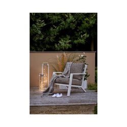 Farol solar de hierro blanco luz calida h 49.00cm