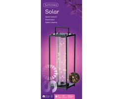 Farol solar cuadrado de hierro luz cálida Lumineo