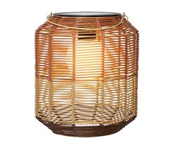 FAROL SOLAR DE MIMBRE FIJO DIA 24x28cm MARRON
